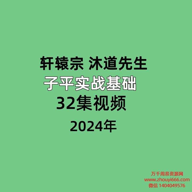 轩辕宗沐道先生子平实战基础 全32讲视频