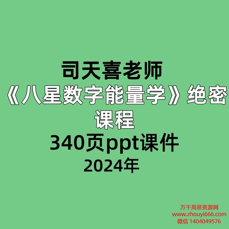 司天喜八星数字能量学绝密课程,340页ppt课件【电子版】