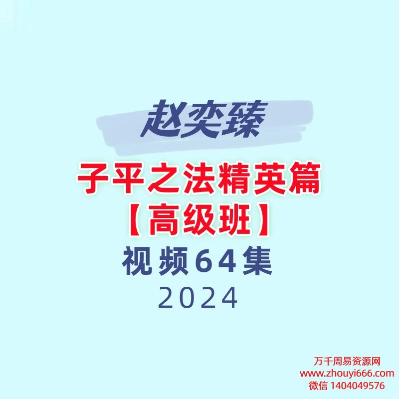 赵奕臻八字子平之法精英篇【高级班】64集视频
