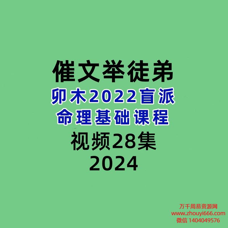 催老师催文举徒弟卯木2022盲派命理基础课程28集视频