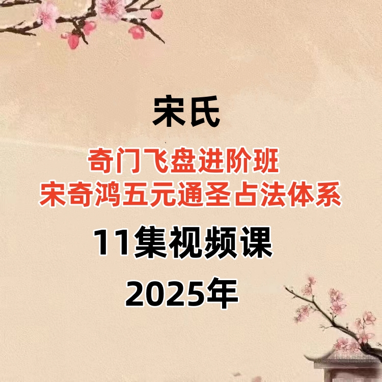 宋氏奇门飞盘进阶班 11集视频课 宋奇鸿五元通圣占法体系
