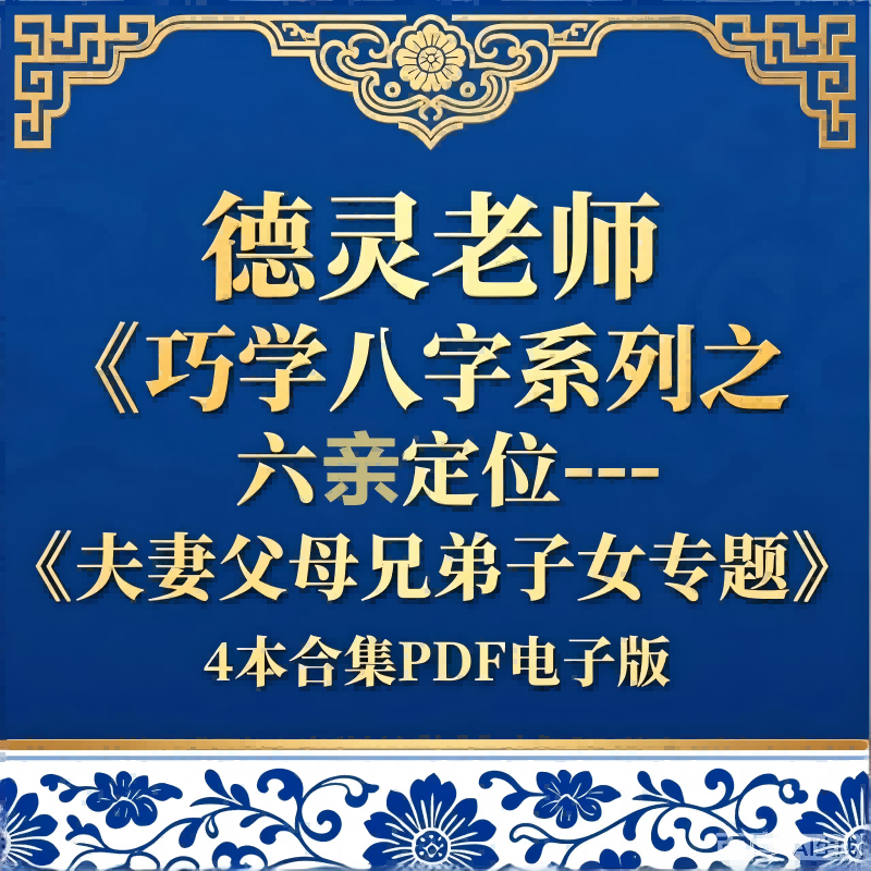 【合集】德灵《巧学八字系列之六亲定位-夫妻父母兄弟子女专题》4本合集 pdf 电子版