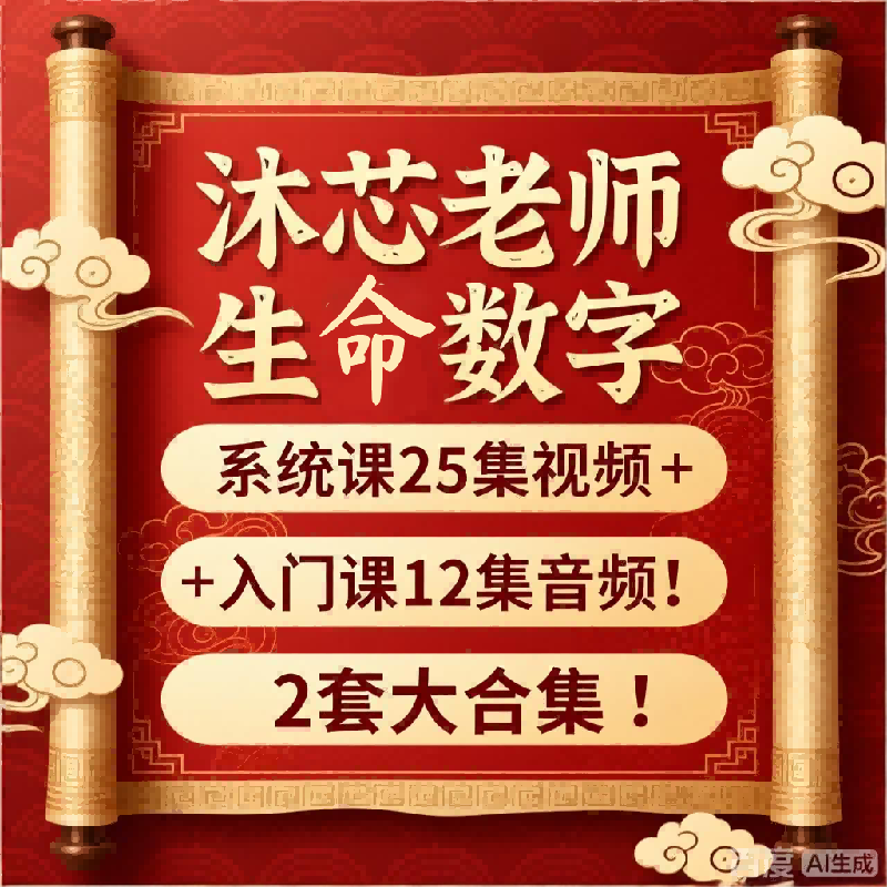 【合集】沐芯生命数字系统课25集视频➕入门课12集音频！2套大合集