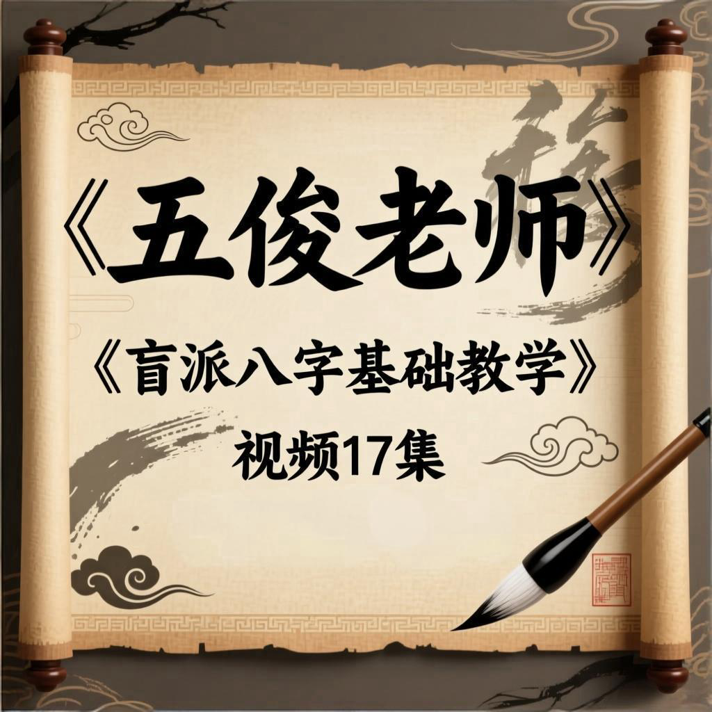 五俊老师《盲派八字基础教学》视频17集,每集35分钟左右