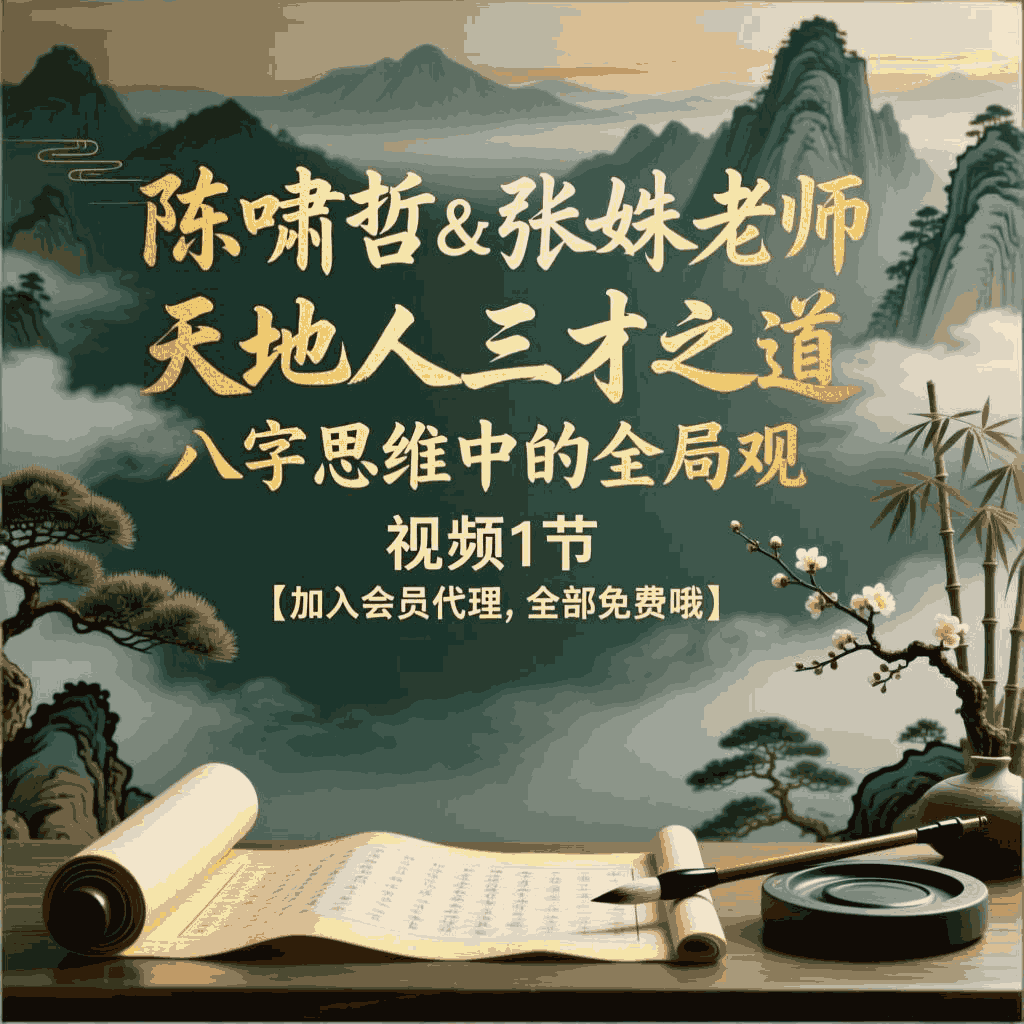 陈啸哲&张姝老师《天地人三才之道:八字思维中的全局观》,视频1节